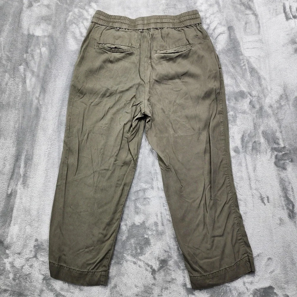 Workshop Republic Clothing Pants Womens M Green Crop Straight Lyocell Pull‎ On
